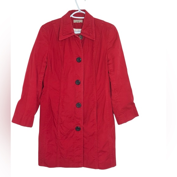 i.e. Jackets & Blazers - I. E. Red trench coat excellent condition Medium